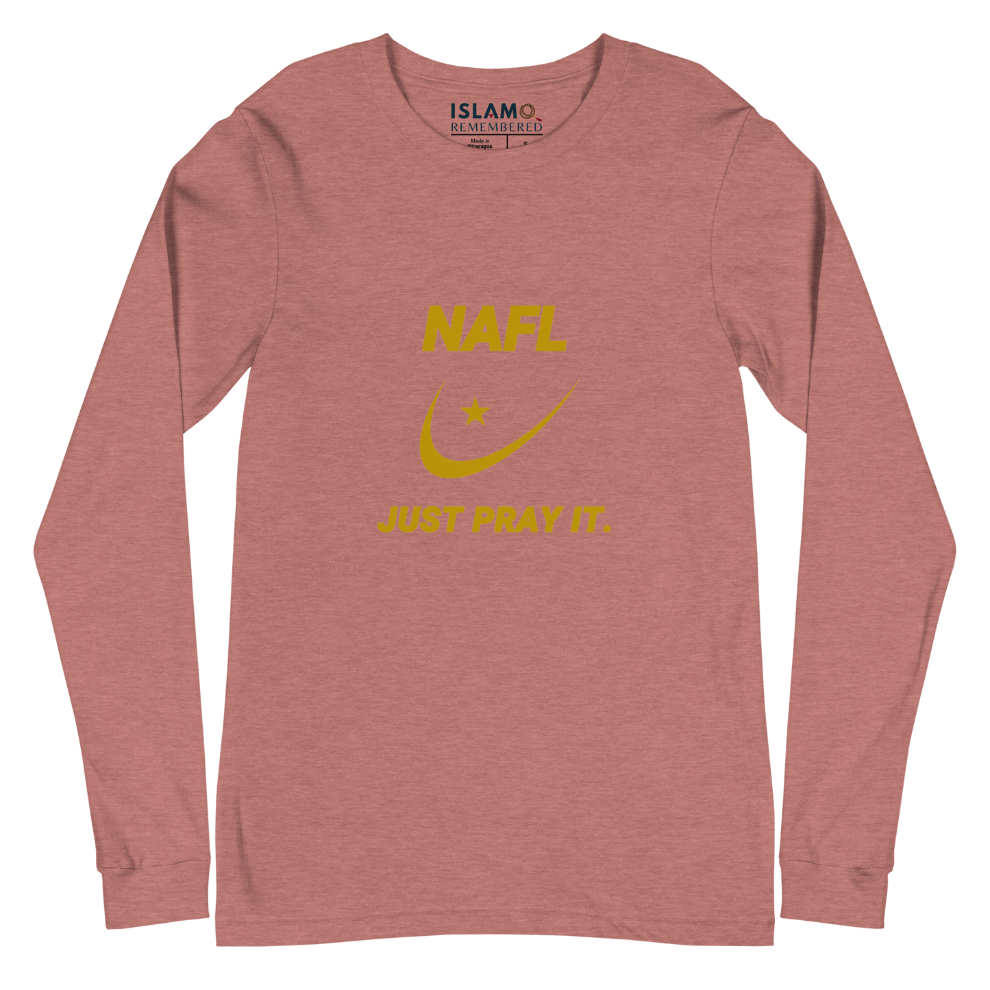 ADULT Long Sleeve Shirt - NAFL JUST PRAY IT w/ Logo - Gold