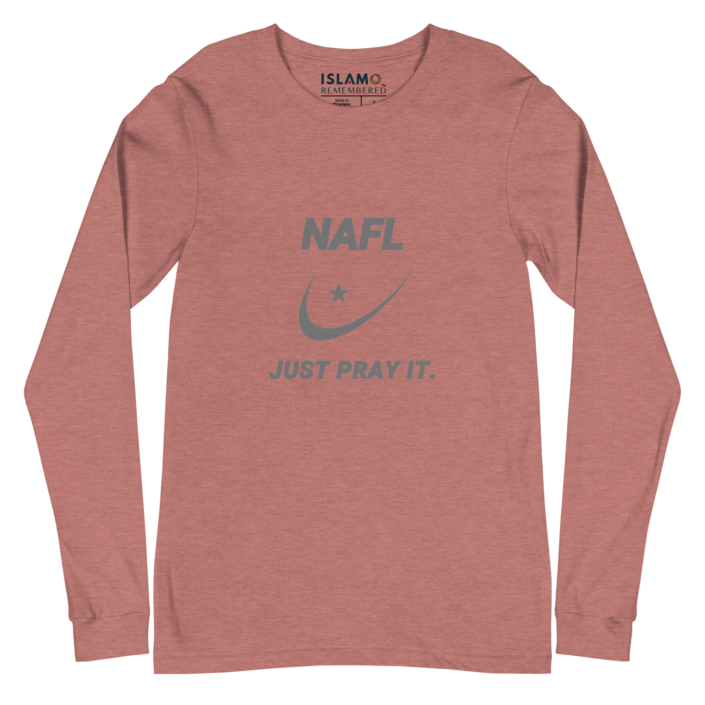 ADULT Long Sleeve Shirt - NAFL JUST PRAY IT w/ Logo - Silver