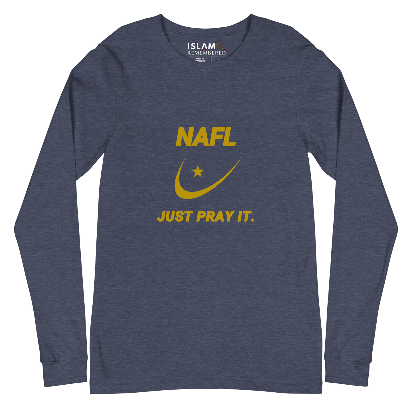 ADULT Long Sleeve Shirt - NAFL JUST PRAY IT w/ Logo - Gold