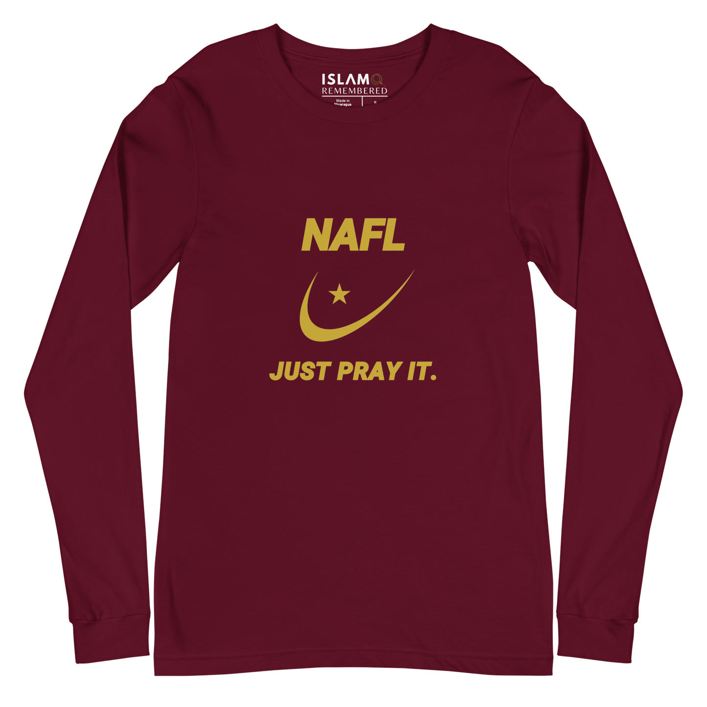 ADULT Long Sleeve Shirt - NAFL JUST PRAY IT w/ Logo - Gold