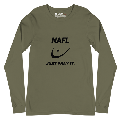 ADULT Long Sleeve Shirt - NAFL JUST PRAY IT w/ Logo - Black