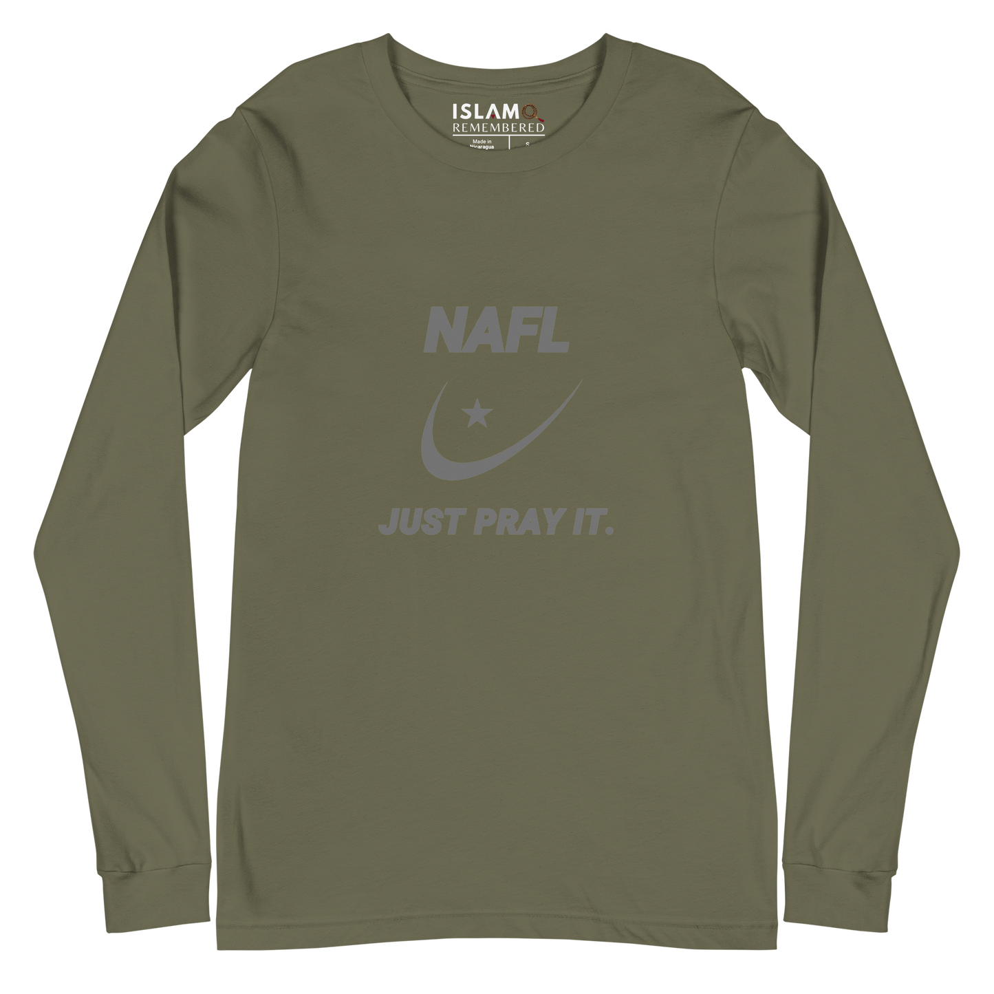 ADULT Long Sleeve Shirt - NAFL JUST PRAY IT w/ Logo - Silver