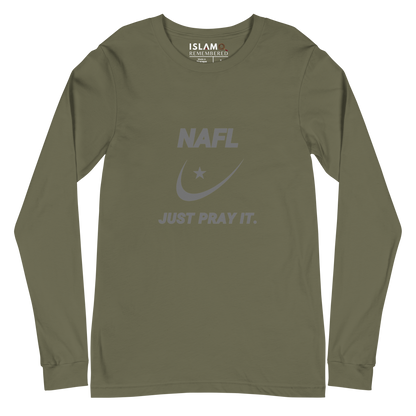 ADULT Long Sleeve Shirt - NAFL JUST PRAY IT w/ Logo - Silver