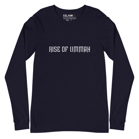 ADULT Long Sleeve Shirt - RISE OF UMMAH (Large Back Wings) - Silver/White