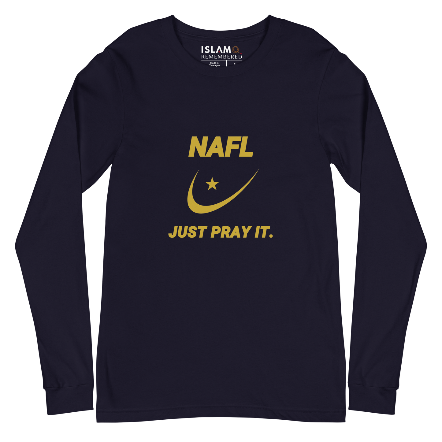 ADULT Long Sleeve Shirt - NAFL JUST PRAY IT w/ Logo - Gold