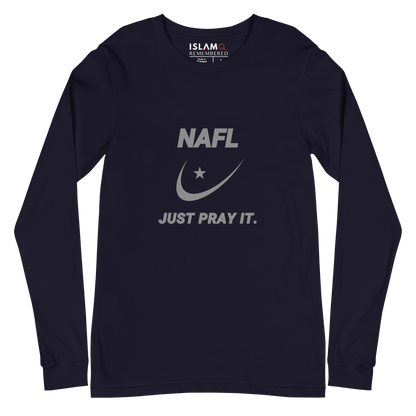 ADULT Long Sleeve Shirt - NAFL JUST PRAY IT w/ Logo - Silver