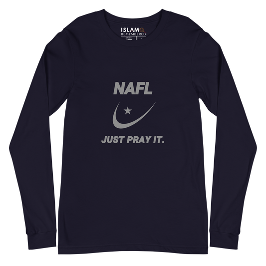 ADULT Long Sleeve Shirt - NAFL JUST PRAY IT w/ Logo - Silver