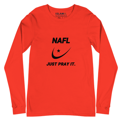 ADULT Long Sleeve Shirt - NAFL JUST PRAY IT w/ Logo - Black