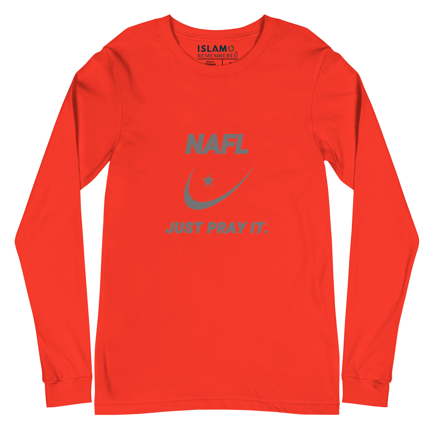 ADULT Long Sleeve Shirt - NAFL JUST PRAY IT w/ Logo - Silver