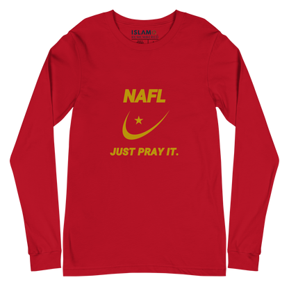 ADULT Long Sleeve Shirt - NAFL JUST PRAY IT w/ Logo - Gold