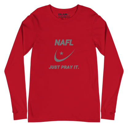 ADULT Long Sleeve Shirt - NAFL JUST PRAY IT w/ Logo - Silver