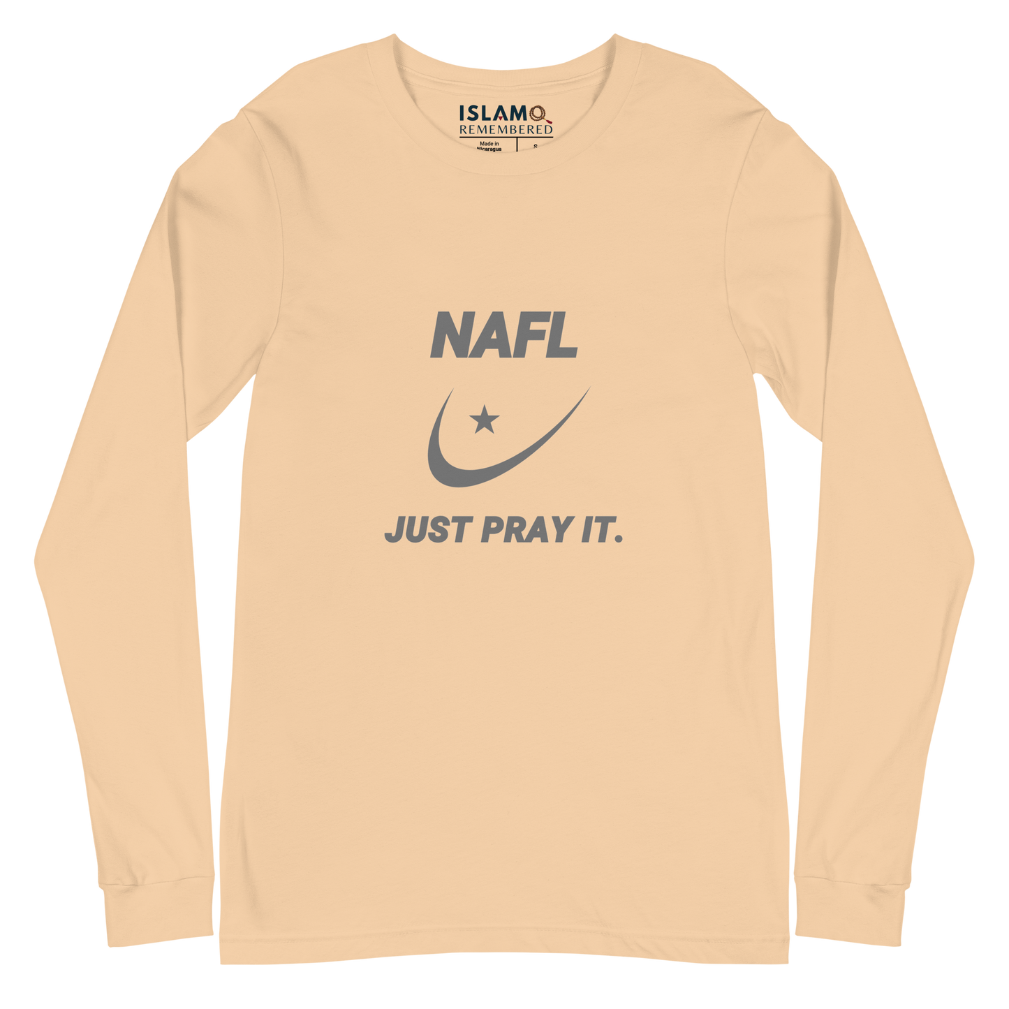 ADULT Long Sleeve Shirt - NAFL JUST PRAY IT w/ Logo - Silver