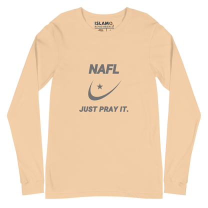 ADULT Long Sleeve Shirt - NAFL JUST PRAY IT w/ Logo - Silver