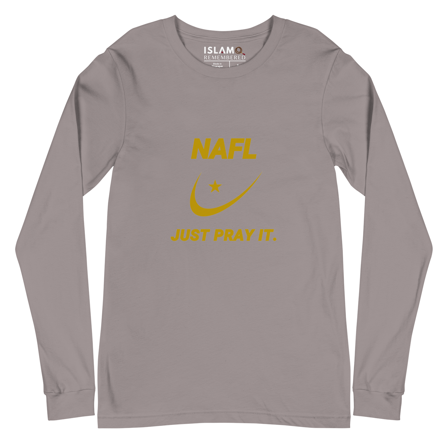 ADULT Long Sleeve Shirt - NAFL JUST PRAY IT w/ Logo - Gold