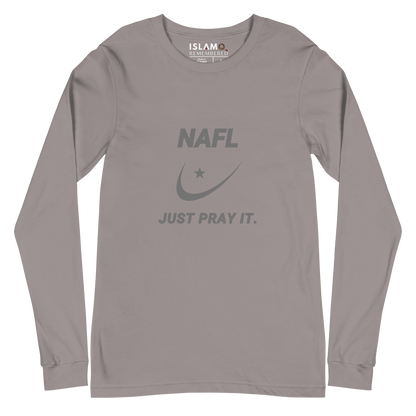 ADULT Long Sleeve Shirt - NAFL JUST PRAY IT w/ Logo - Silver