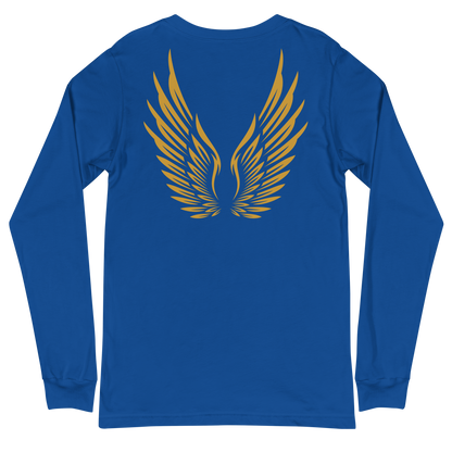 ADULT Long Sleeve Shirt - RISE OF UMMAH (Large Back Wings) - Gold/White