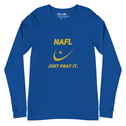 ADULT Long Sleeve Shirt - NAFL JUST PRAY IT w/ Logo - Gold