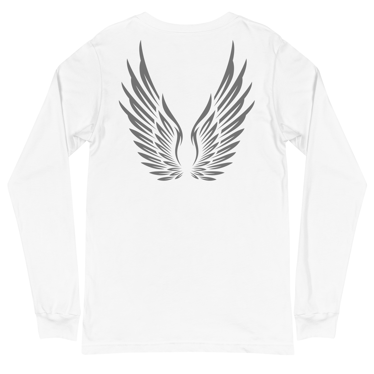 ADULT Long Sleeve Shirt - RISE OF UMMAH (Large Back Wings) - Silver/White