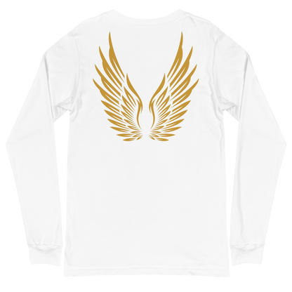 ADULT Long Sleeve Shirt - RISE OF UMMAH (Large Back Wings) - Gold/White