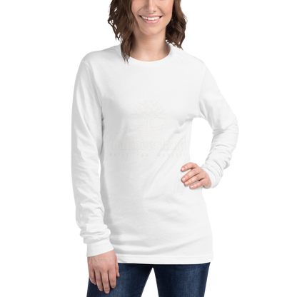 ADULT Long Sleeve Shirt - TAKBEERLAND FULL LOGO (Centered/Medium) - White