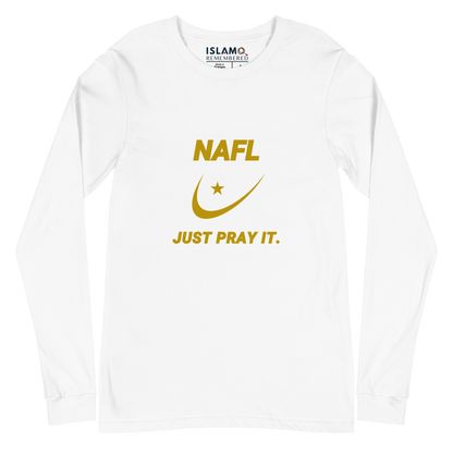 ADULT Long Sleeve Shirt - NAFL JUST PRAY IT w/ Logo - Gold