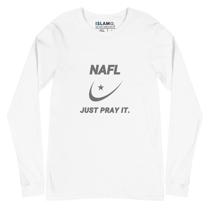 ADULT Long Sleeve Shirt - NAFL JUST PRAY IT w/ Logo - Silver