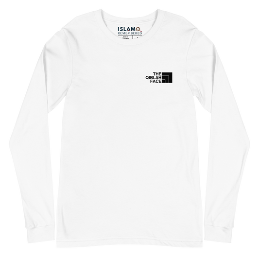 ADULT Long Sleeve Shirt - THE QIBLAH FACE (Small Logo Front/Back) - Black