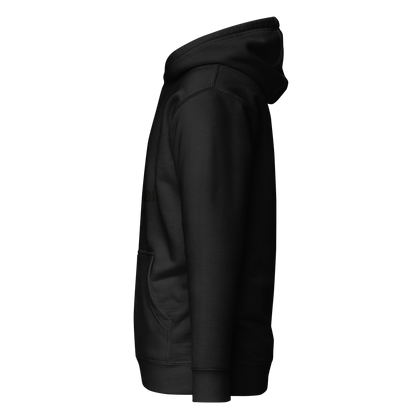 HOODIE Premium (Adult) - TAKBEERLAND FULL LOGO (Centered/Medium) - Black