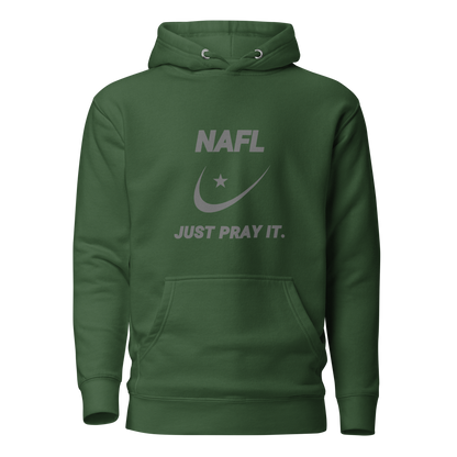 HOODIE Premium (Adult) - NAFL JUST PRAY IT w/ Logo - Silver