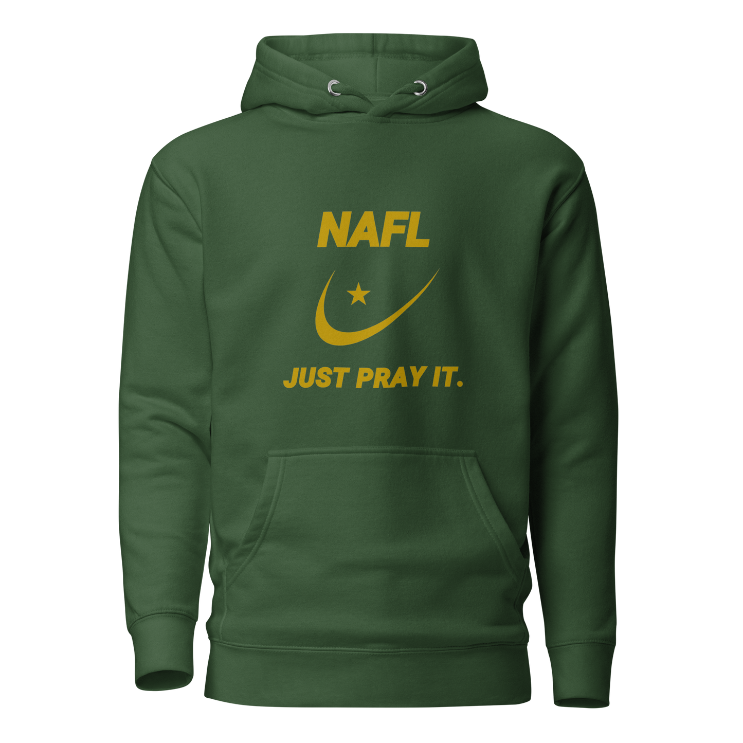 HOODIE Premium (Adult) - NAFL JUST PRAY IT w/ Logo - Gold