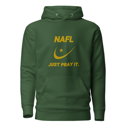 HOODIE Premium (Adult) - NAFL JUST PRAY IT w/ Logo - Gold