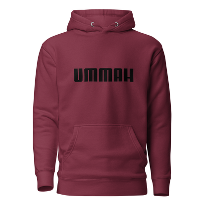 HOODIE Premium (Adult) - UMMAH (Centered/Medium) - Black