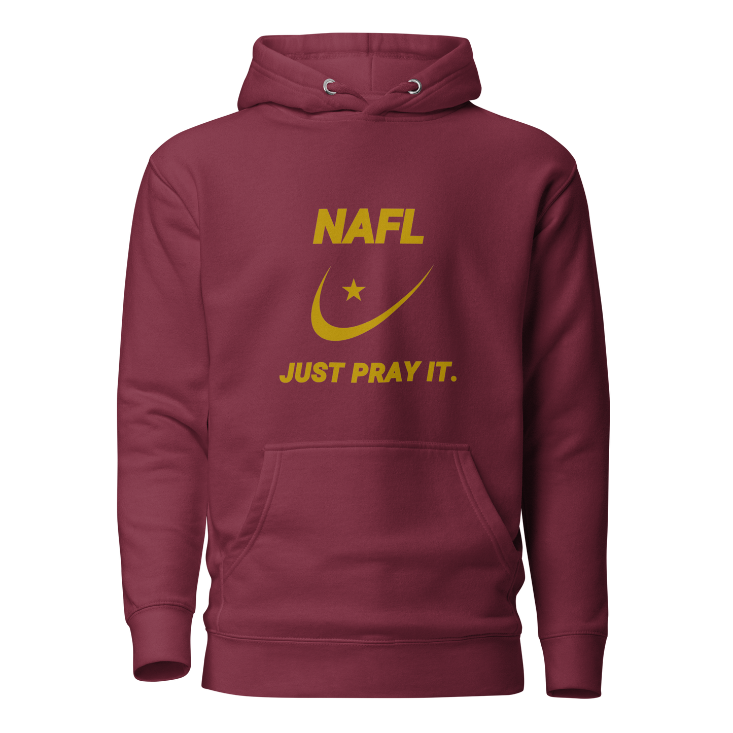 HOODIE Premium (Adult) - NAFL JUST PRAY IT w/ Logo - Gold