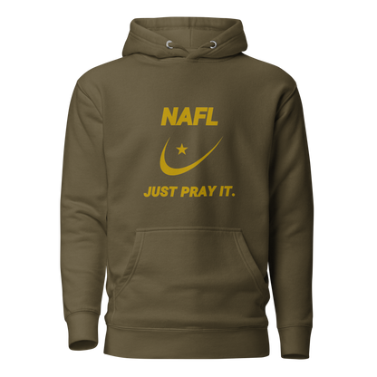 HOODIE Premium (Adult) - NAFL JUST PRAY IT w/ Logo - Gold