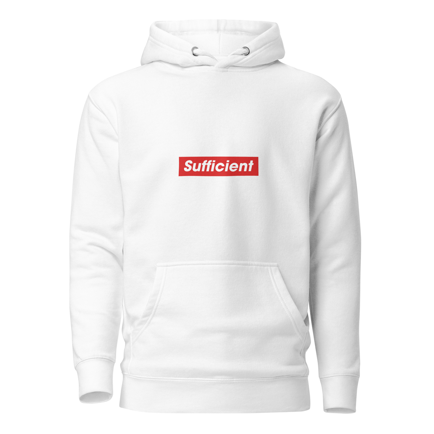 HOODIE Premium (Adult) - MY LORD IS SUFFICIENT (Centered/Medium) - White