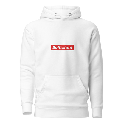 HOODIE Premium (Adult) - MY LORD IS SUFFICIENT (Centered/Medium) - White