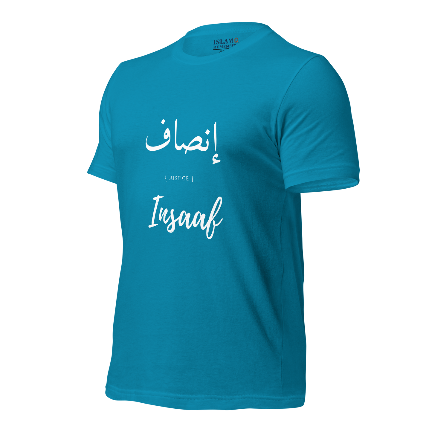 ADULT  T-Shirt - INSAAF (JUSTICE) Arabic/English - White