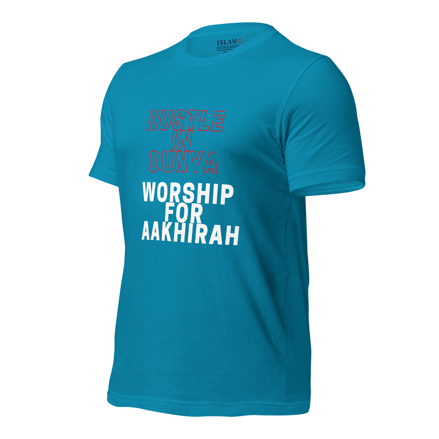 ADULT T-Shirt - HUSTLE & WORSHIP - Red/White