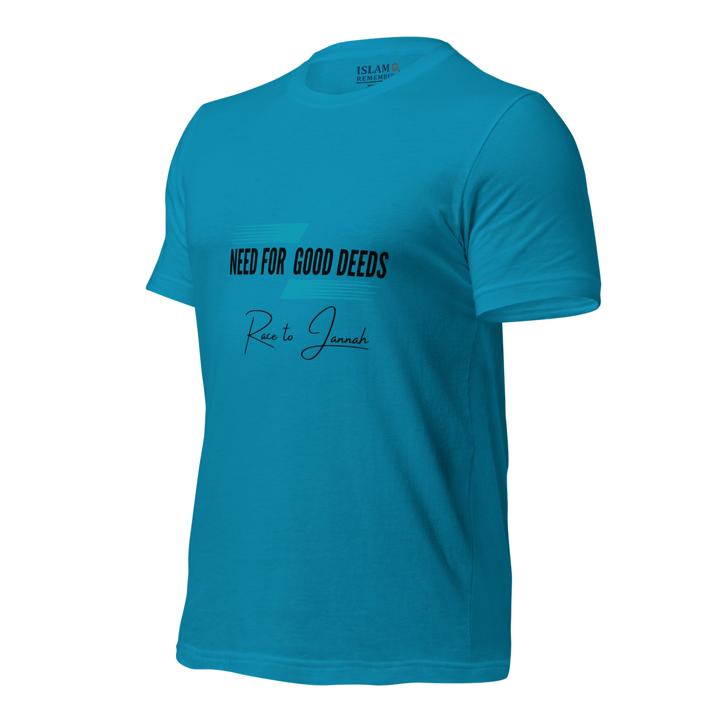 ADULT T-Shirt - NEED FOR GOOD DEEDS - Black/Light Blue