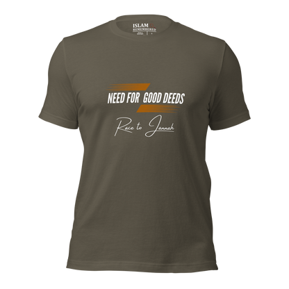 ADULT T-Shirt - NEED FOR GOOD DEEDS - White/Orange