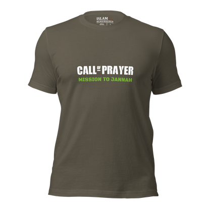 ADULT T-Shirt - CALL OF PRAYER - White/Green