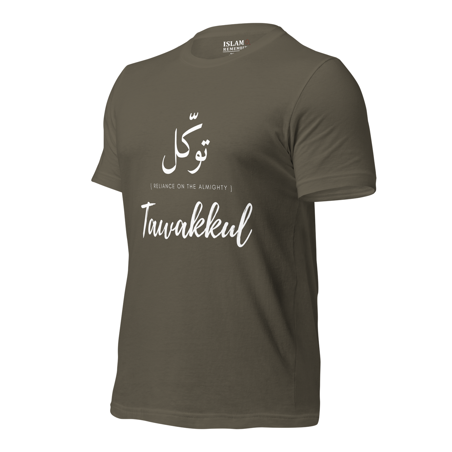 ADULT T-Shirt - TAWAKKUL (RELIANCE) Arabic/English - White