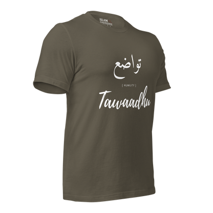 ADULT T-Shirt - TAWAADHU (HUMILITY) Arabic/English - White