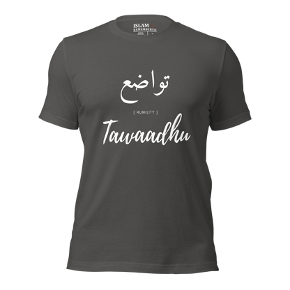 ADULT T-Shirt - TAWAADHU (HUMILITY) Arabic/English - White