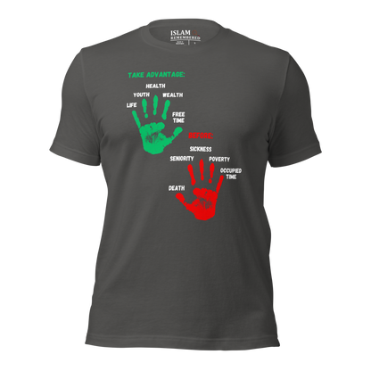 ADULT T-Shirt - ADVANTAGE BEFORE - Green/Red/White