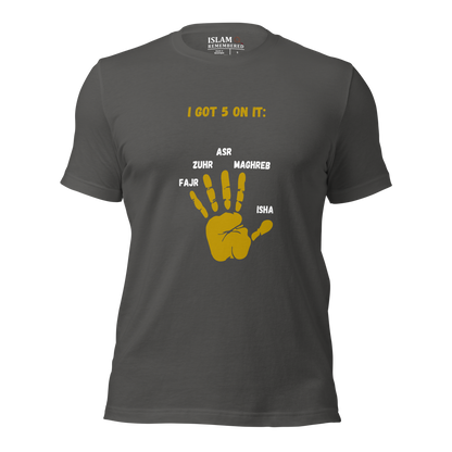 ADULT T-Shirt - I GOT 5 ON IT - Gold/Black