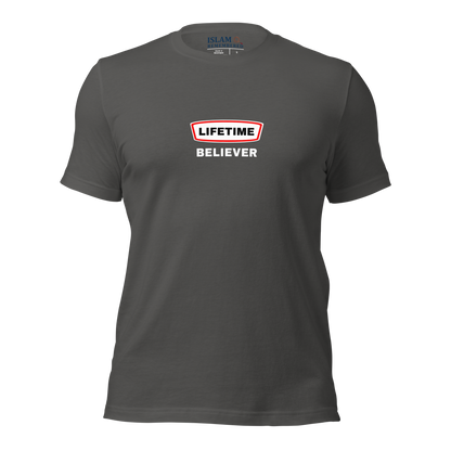 ADULT T-Shirt - LIFETIME BELIEVER - White/Red