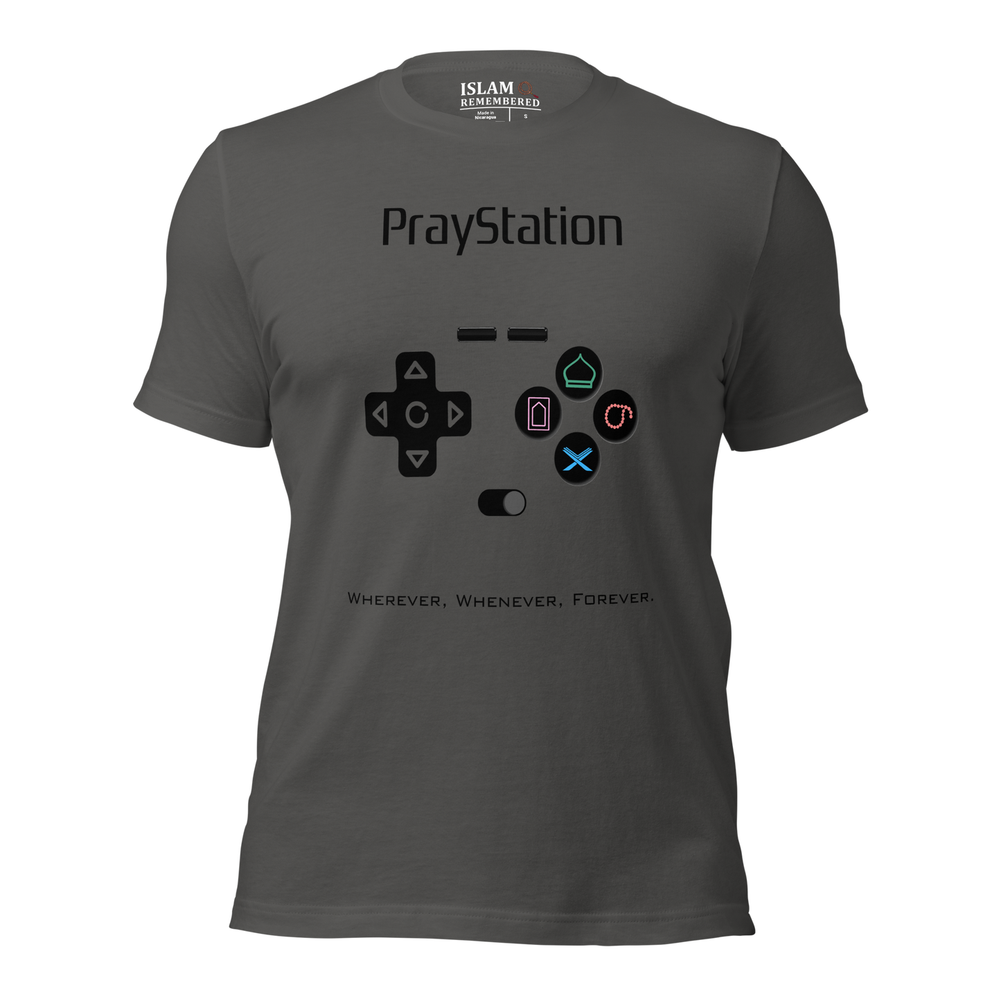 ADULT T-Shirt - PRAYSTATION (All Buttons) - Black