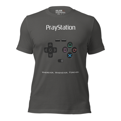 ADULT T-Shirt - PRAYSTATION (All Buttons) - White