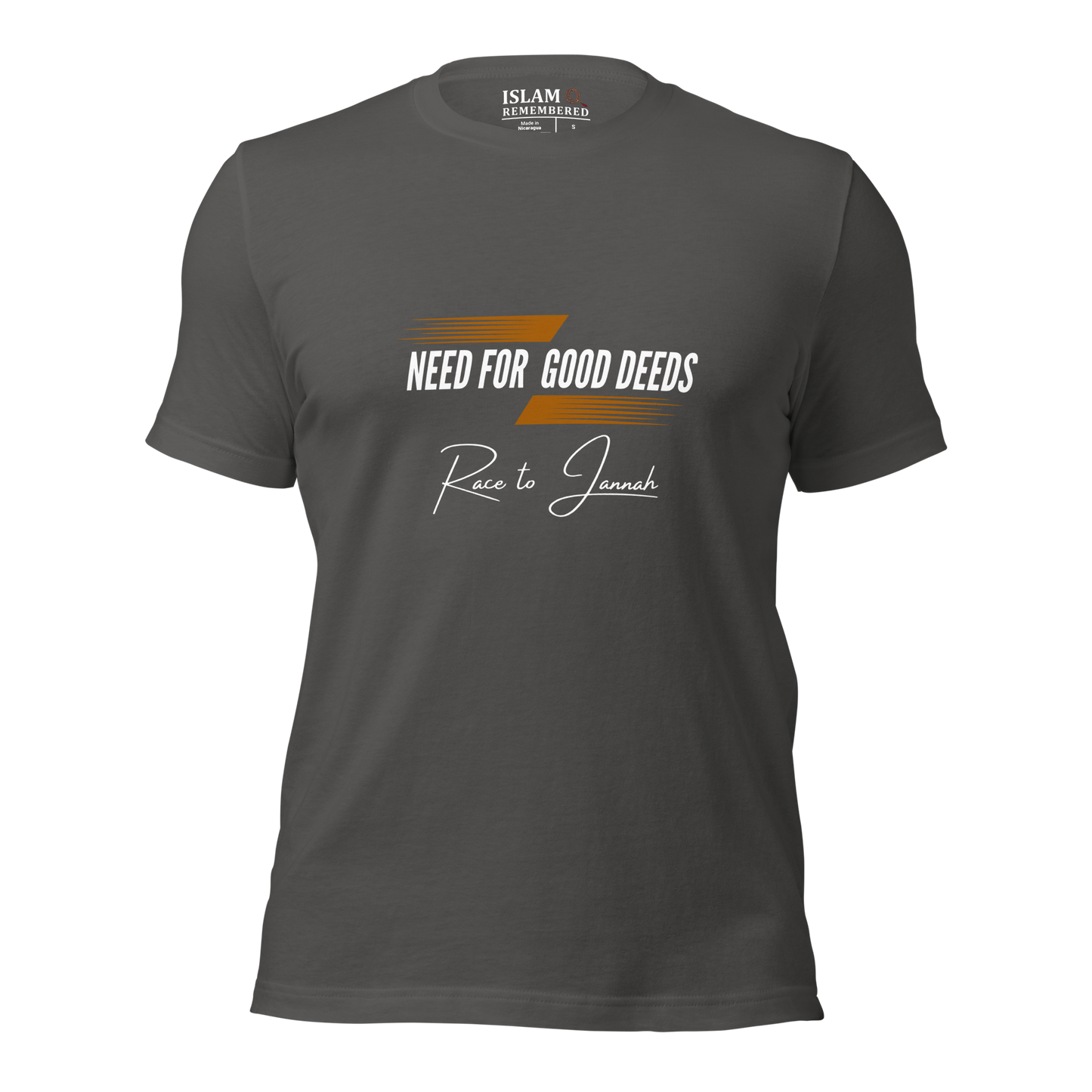 ADULT T-Shirt - NEED FOR GOOD DEEDS - White/Orange